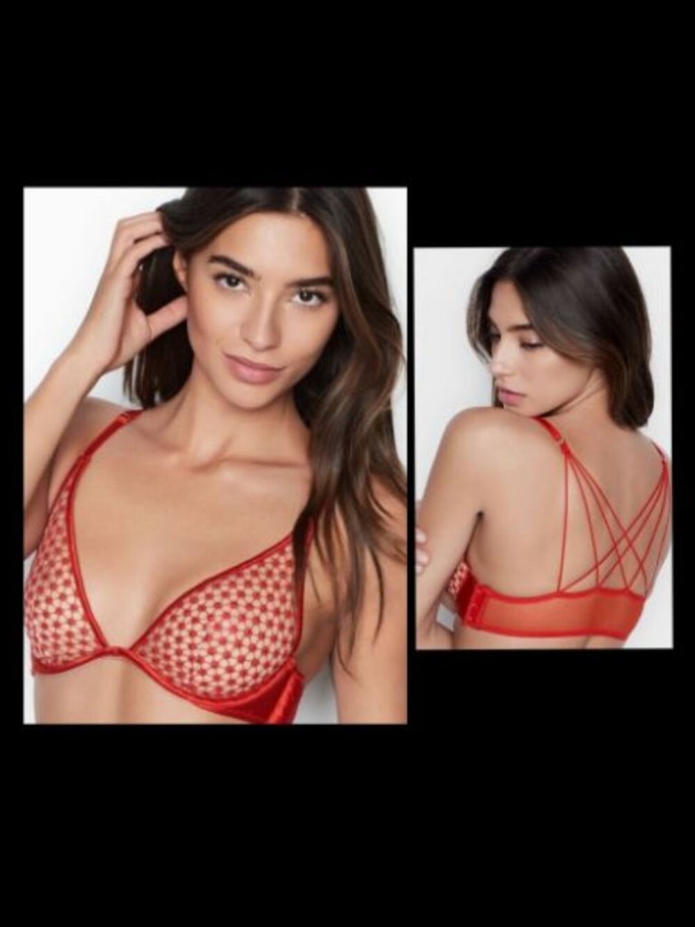 VS Luxe Starburst Plunge Bra 34DD New